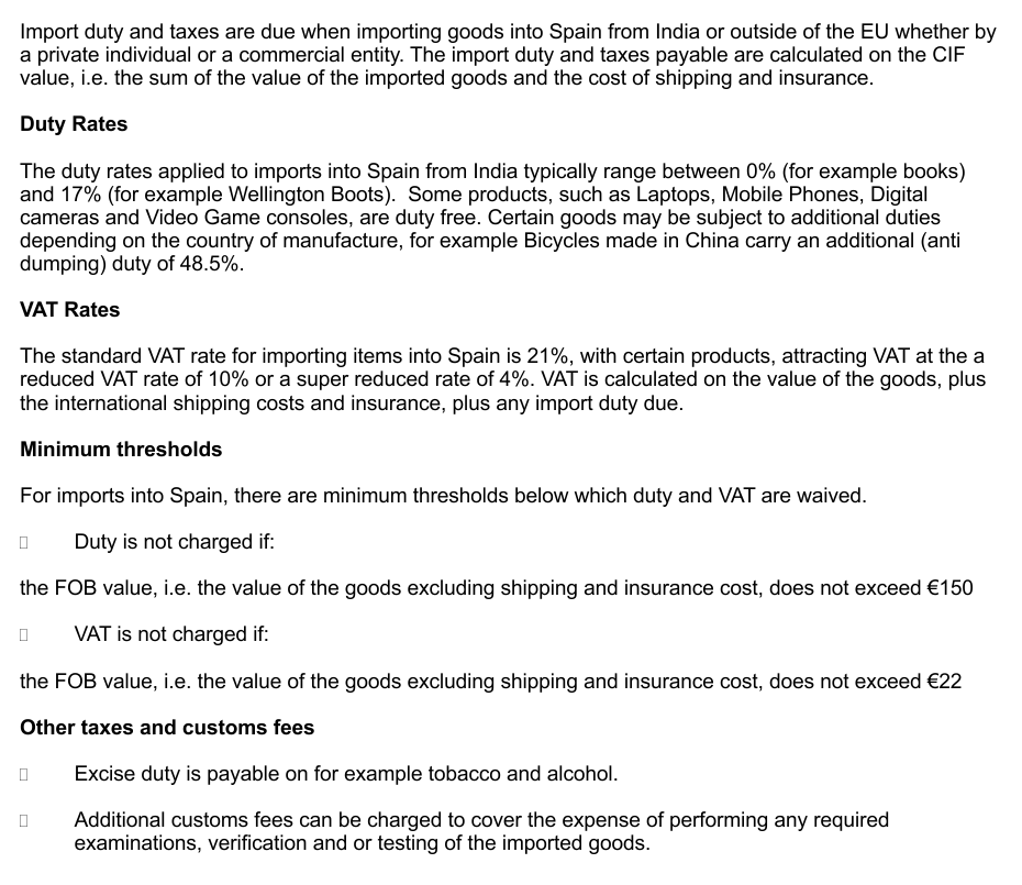 courier-to-spain-from-india